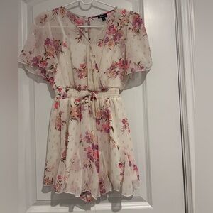 Zunie Pink and Purple Floral Sheer Top